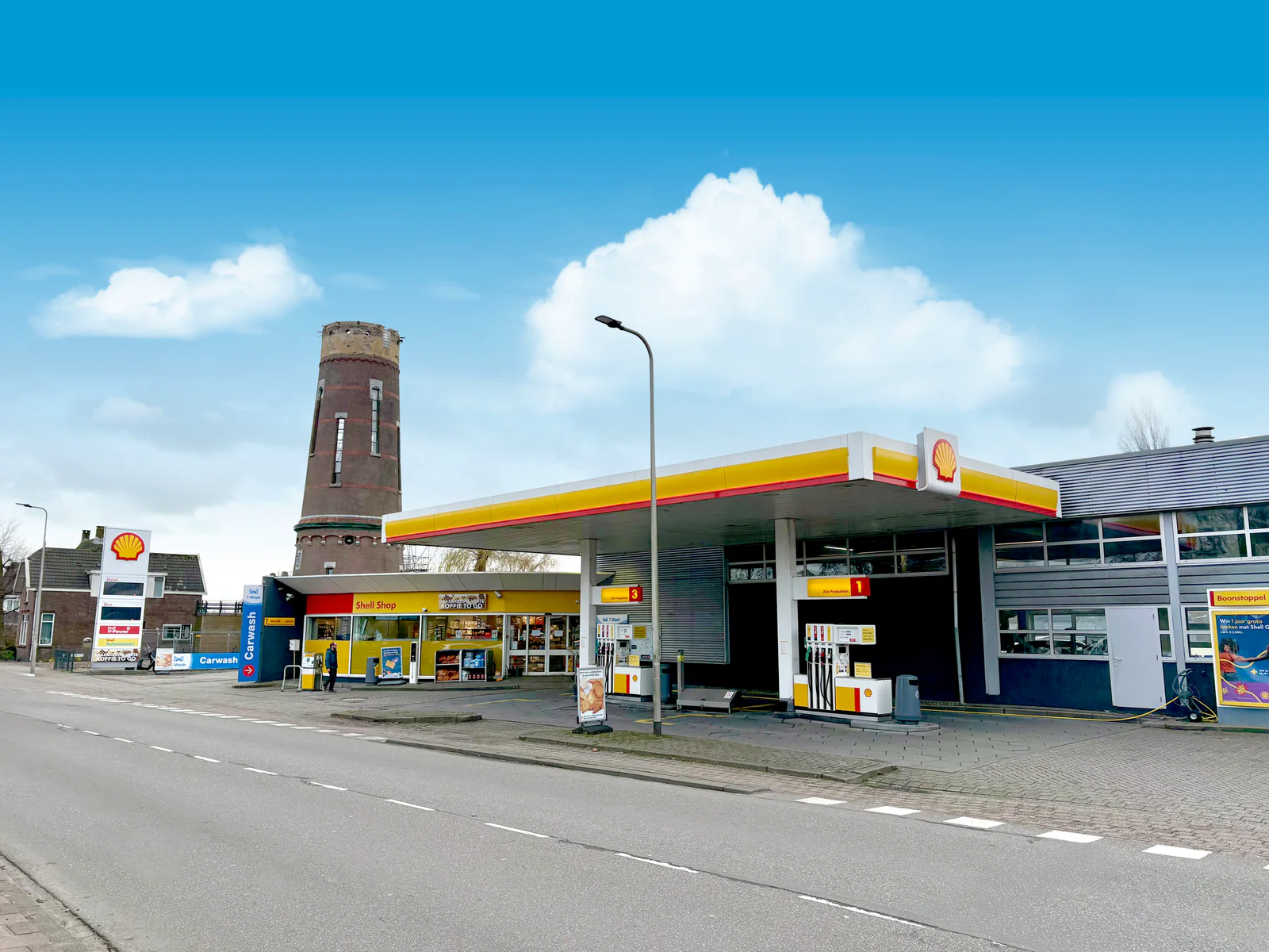 Shell Boskoop, wasstraat in Boskoop